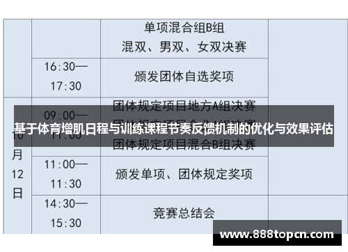 基于体育增肌日程与训练课程节奏反馈机制的优化与效果评估